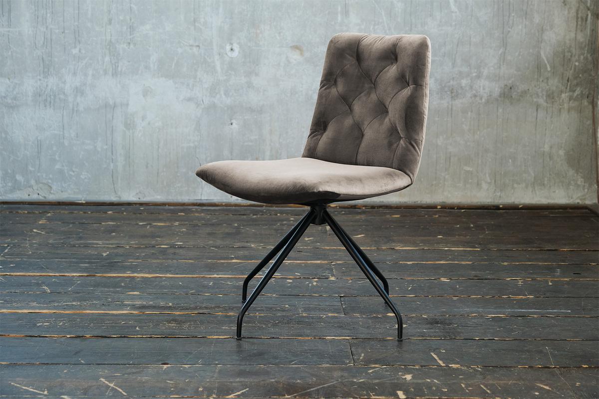 DREHSTUHL NEW CHARME Grau Velvet (1er-Set) - Hellgrau/Grau, Textil (52/87/66cm) - KAWOLA