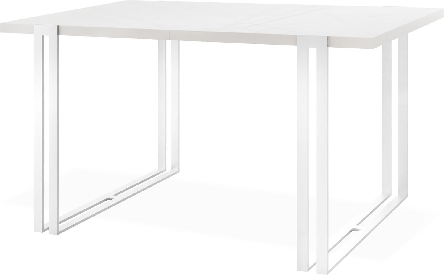 ESSTISCH Lilo rechteckig ausziehbar, Weiß 120-220/80/76 cm - Weiß, Holzwerkstoff/Metall (80/220/76cm) - WFL GROUP
