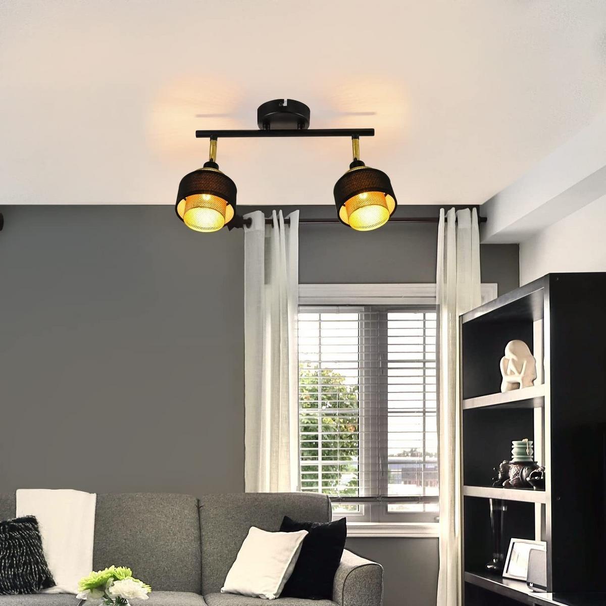 DECKENSTRAHLER Lisbeth 2-flammig 30/10/13 cm - Schwarz, Metall (30/10/13cm) - Nettlife