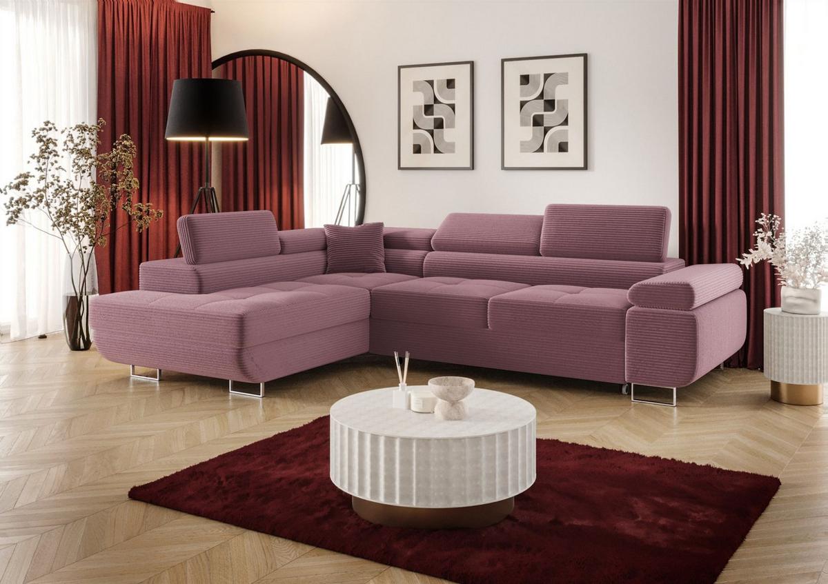 ECKSOFA Monaro Mit Schlaffunktion - Violett, Holzwerkstoff/Textil (202/275cm) - Fun Möbel