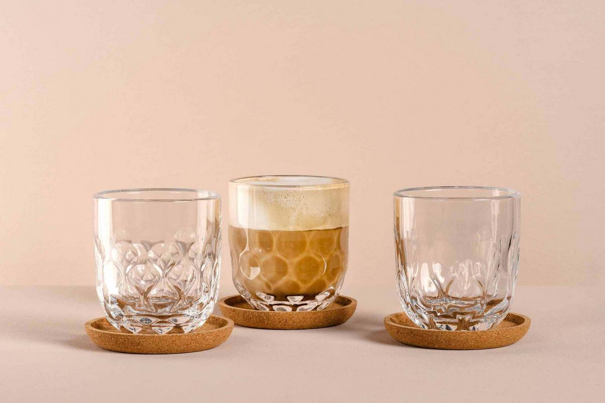 KAFFEEGLÄSER-SET (1/2/3) Gocce transparent 220 ml 6-tlg. - Transparent, Glas (7.6/8.5/7.6cm) - Leonardo Living