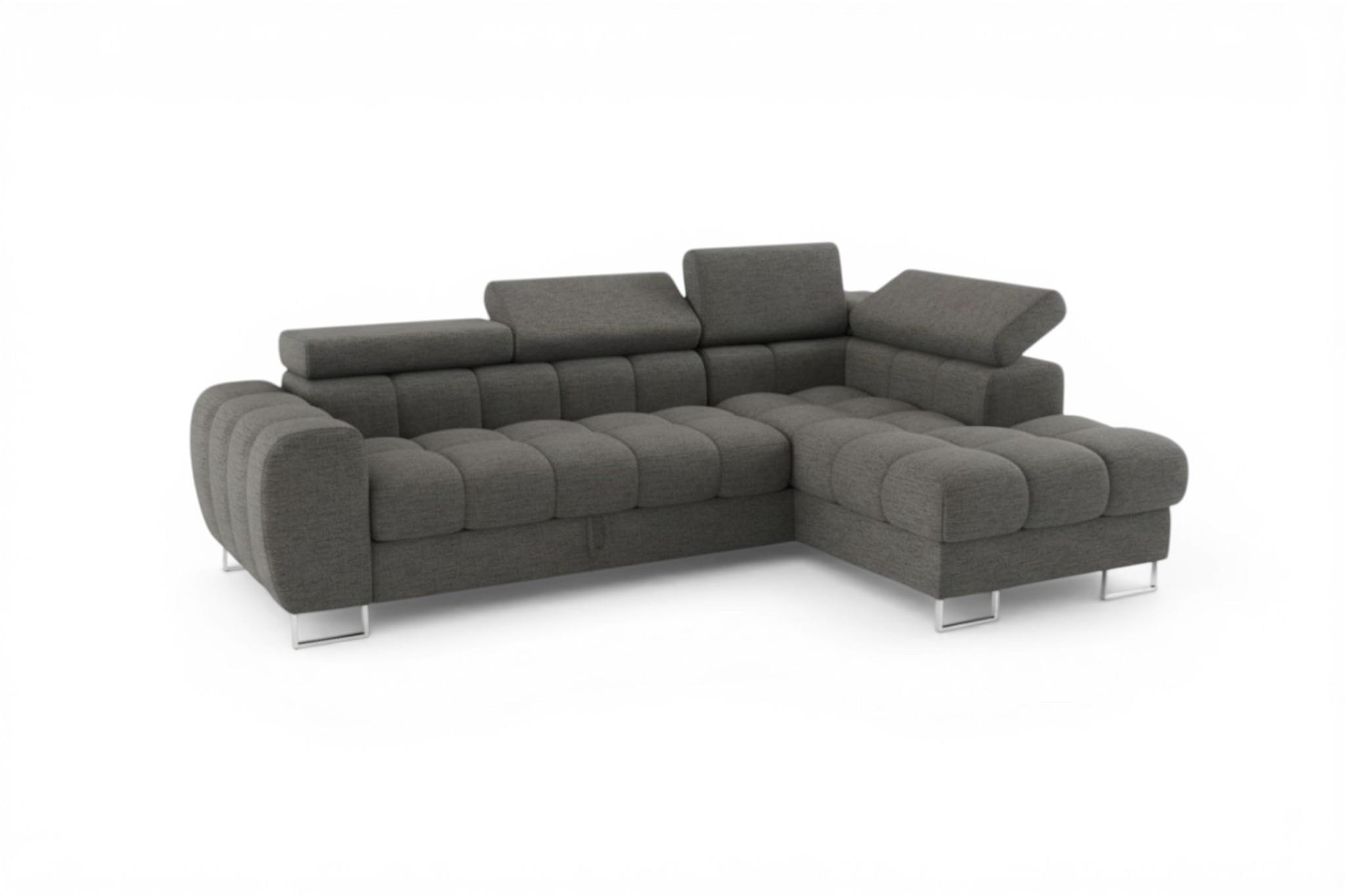 ECKSOFA Bastien Mit Schlaffunktion - Dunkelgrau, Holzwerkstoff/Textil (260/170cm) - Fun Möbel