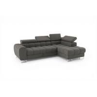 ECKSOFA Bastien Mit Schlaffunktion - Dunkelgrau, Holzwerkstoff/Textil (260/170cm) - Fun Möbel