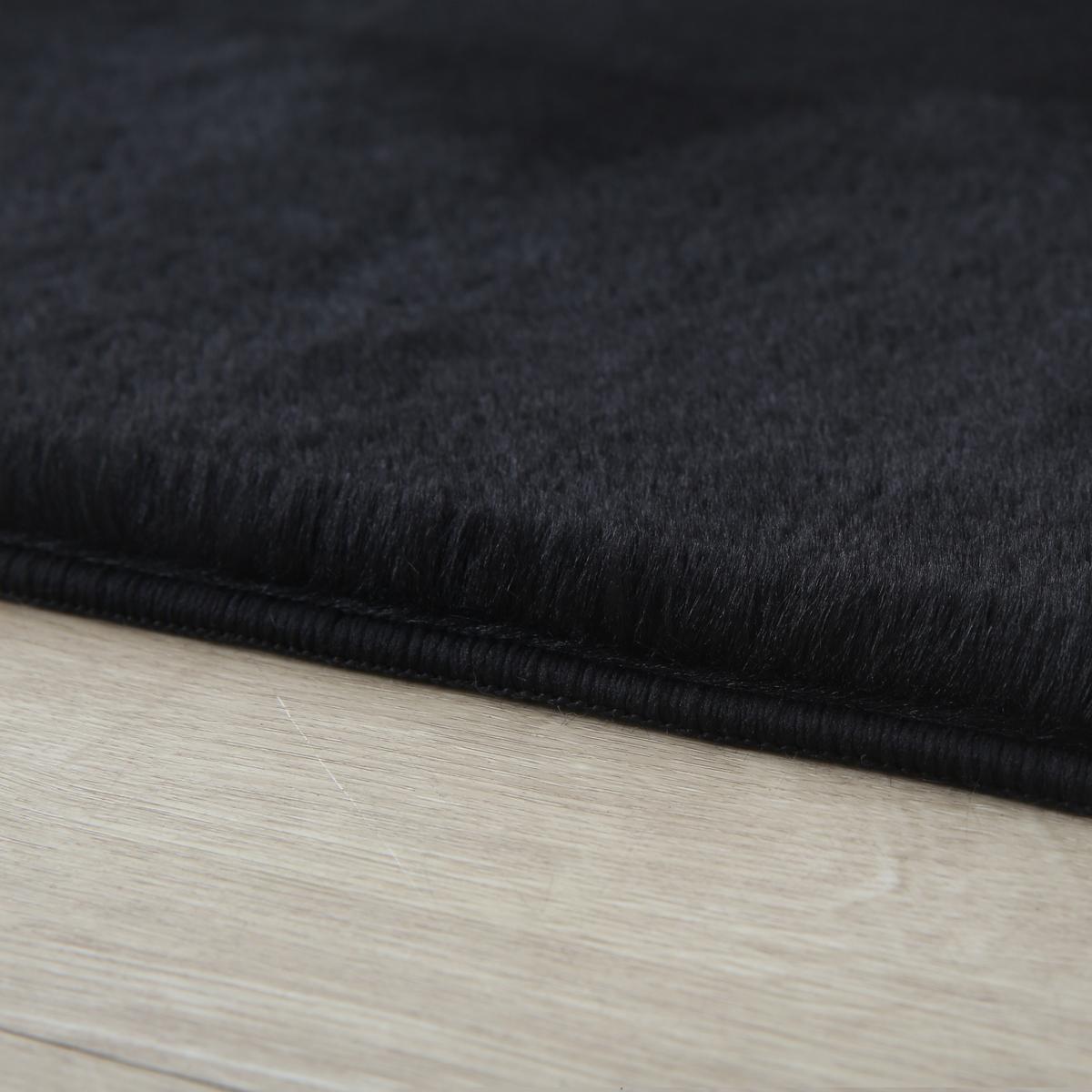 TEPPICH Kurzflor Waschbar NECKAR in Schwarz, einfarbig, 200 x 290 cm - Schwarz, Textil (290/200cm) - KADIMA DESIGN