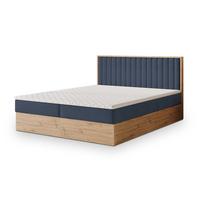 BOXBETT VARELI 160x200 cm mit Matratze und Topper - Blau - Blau, Holz (160/200cm) - MASSENO