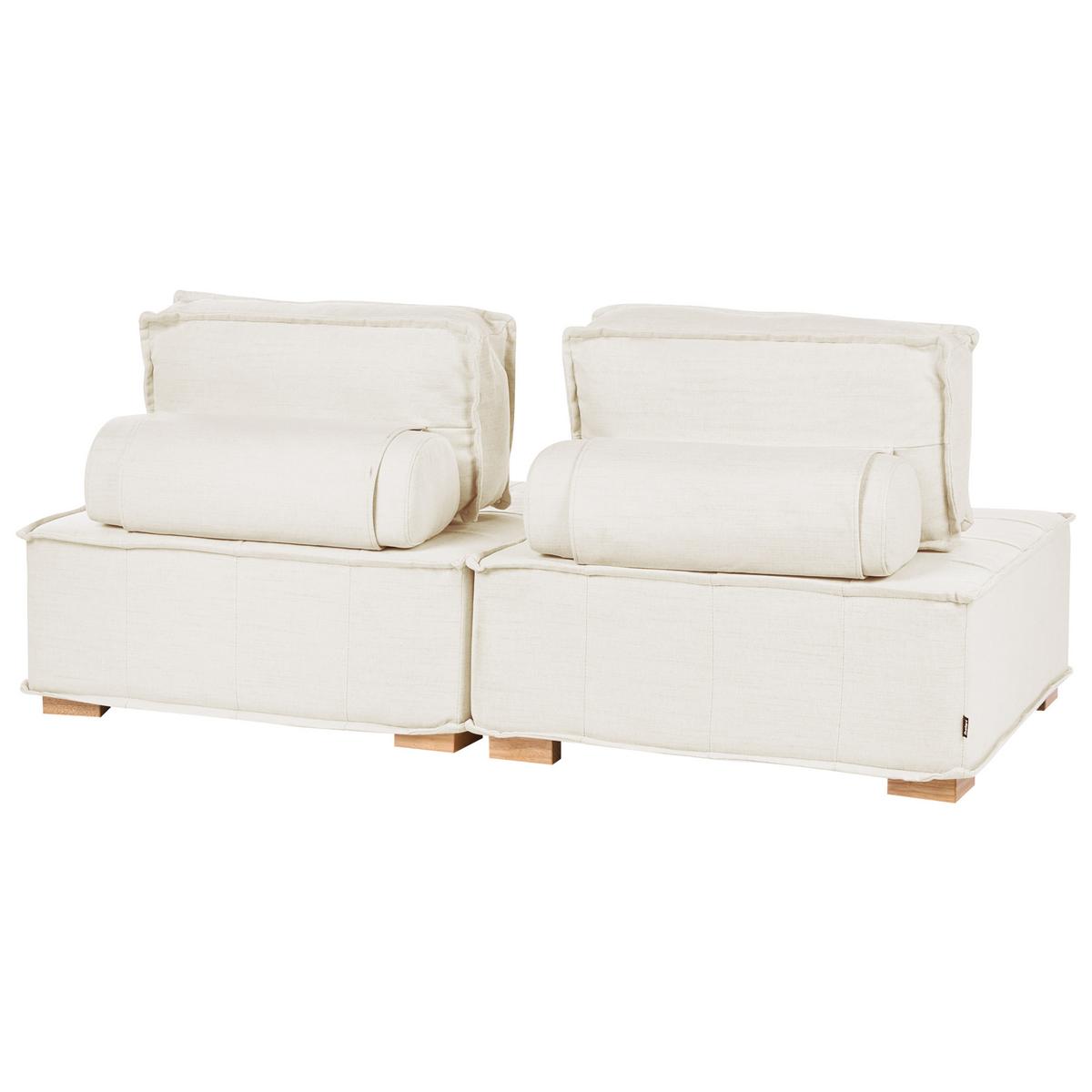 MODULSOFA 2-Sitzer Stoff Cremeweiß Tibro - Creme, Textil (200/82/100cm) - Beliani