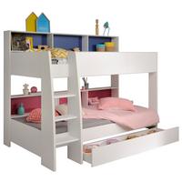 ETAGENBETT mit Bettschubkasten Jugendzimmer Hochbett 2x Liegefläche 90 x 200 cm - Blau/Pink, Holz/Holzwerkstoff (90/200cm) - Parisot Meuble