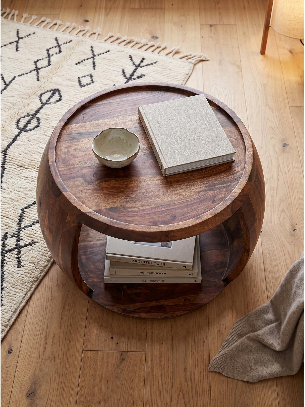 COUCHTISCH ANTEQUERA, Dunkles Massivholz, 60 x 50 x 40 cm - Dunkelbraun/Braun, Holz (50/60/40cm) - KADIMA DESIGN