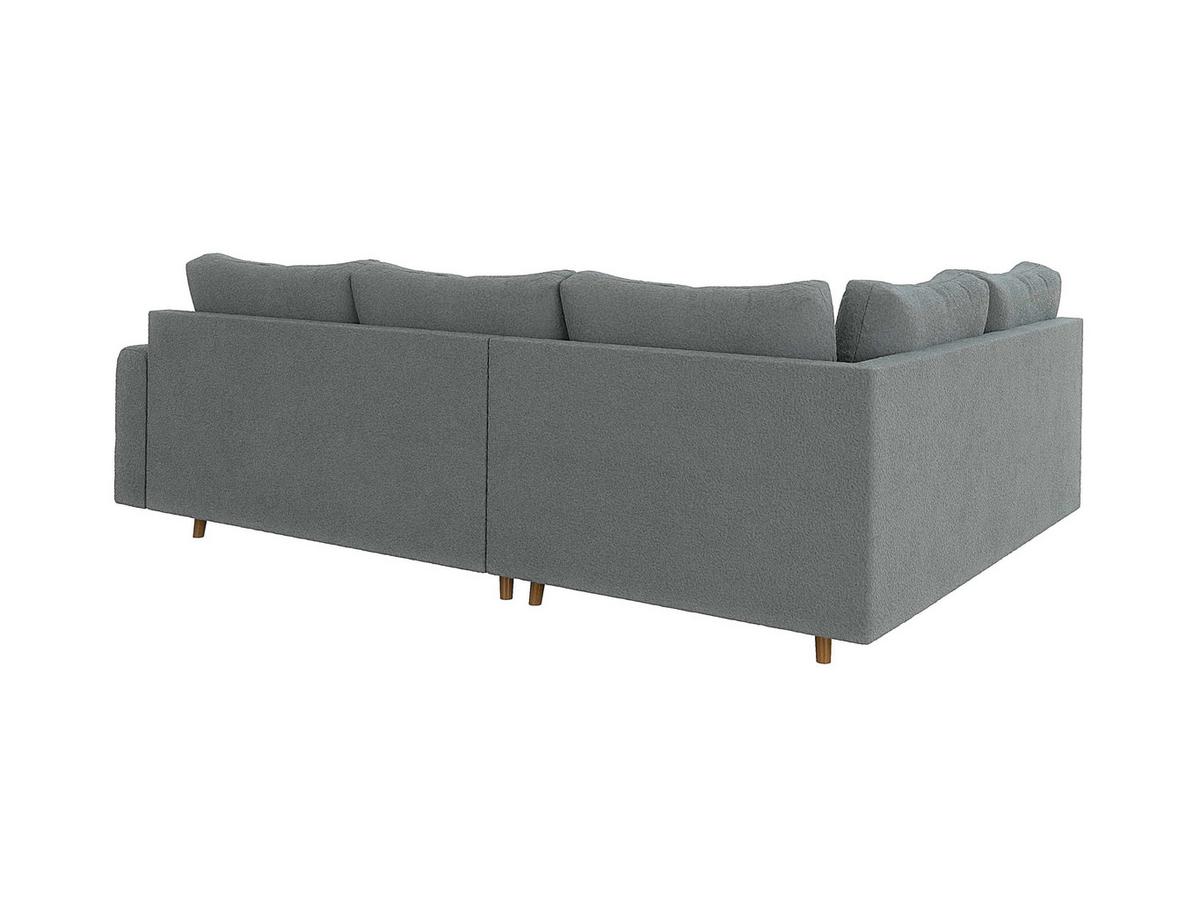 ECKSOFA Henrik Grau Boucle - Ottomane links - Braun/Grau, Holz/Textil (231/161cm) - S-Style Möbel