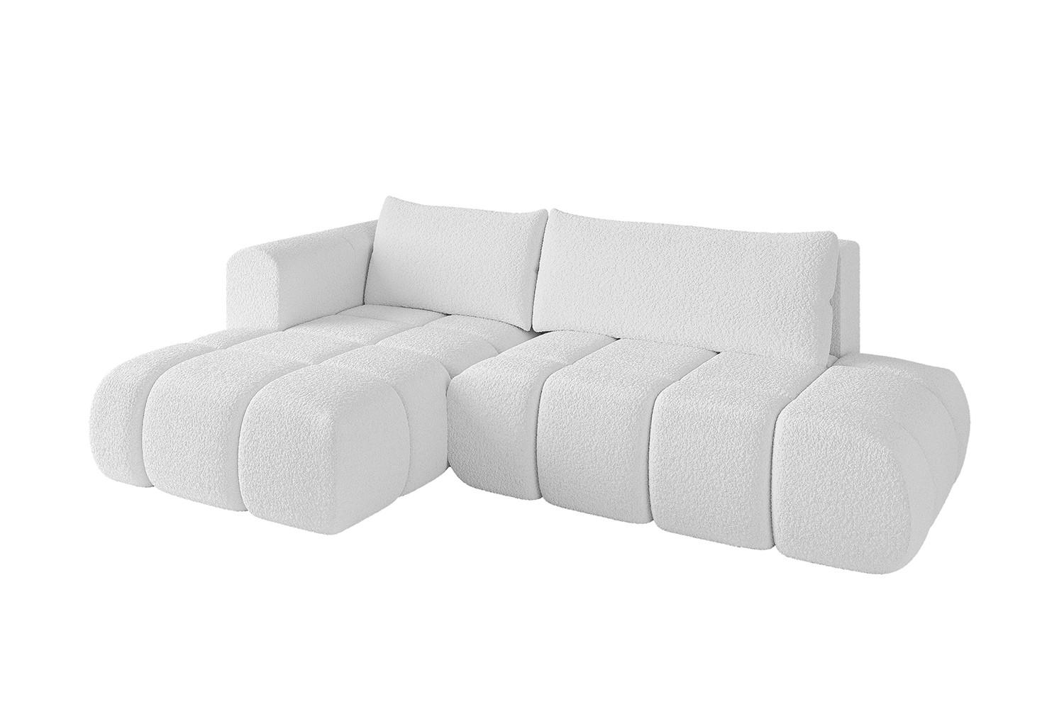 ECKSOFA Ottomane Links CLOUD-L 280x185x90 Weiß Bouclé - Weiß, Holzwerkstoff/Kunststoff (280/185cm) - ALTDECOR