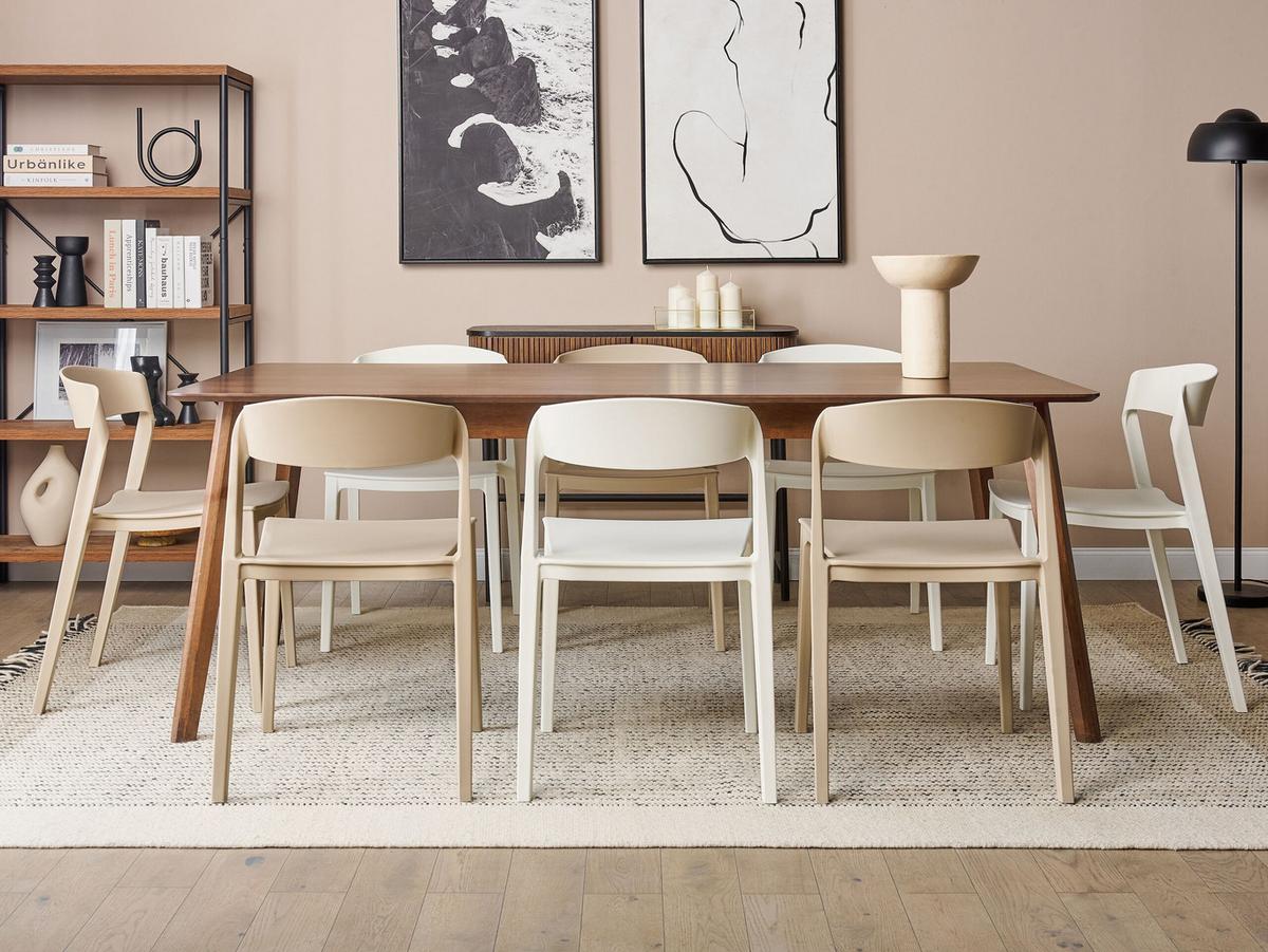 ESSZIMMERSTUHL 2er-Set Kunststoff Beige Somers - Beige, Kunststoff (48/77/51cm) - Beliani