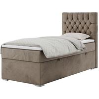 BOXBETT PERA 90/200 Braun Velvet - H4 - Rechts Seite - Braun, Holz/Textil (90/200cm) - MKS