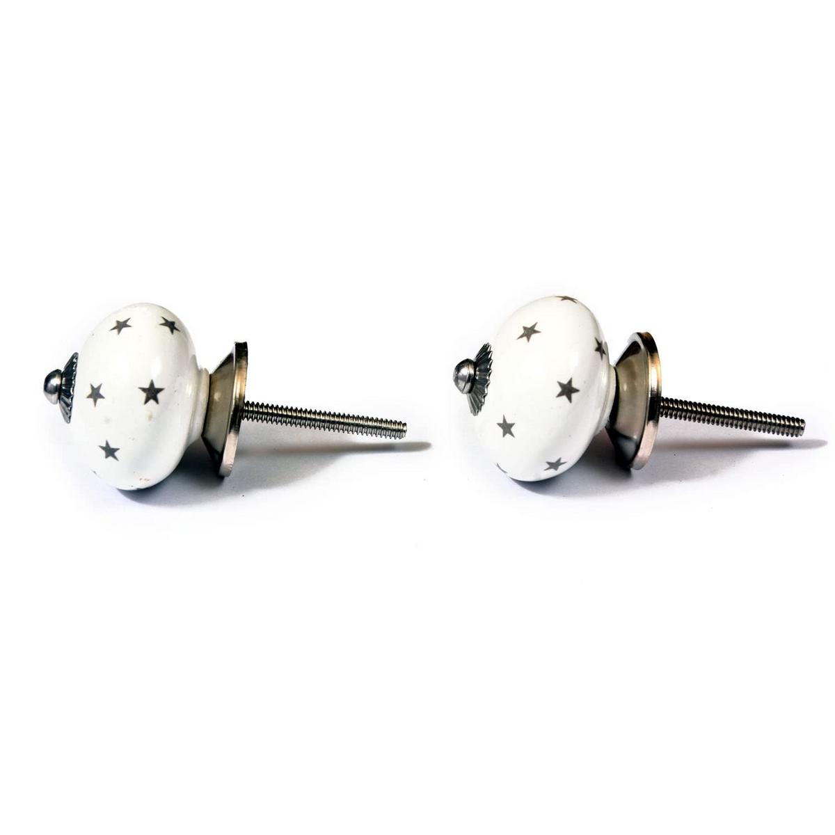 KERAMIKKNÖPFEN Set mit 8 in Weiß und Grau 40 mm Durchmesser. - Hellblau, Keramik (4/4/6.9cm) - Nacnic