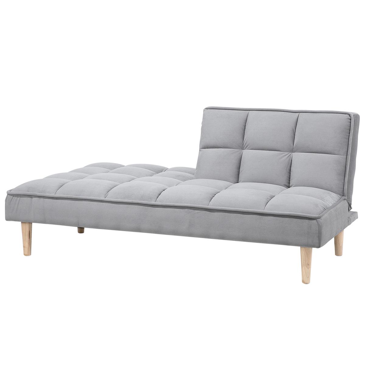 3-SITZER-SCHLAFSOFA Polyester Grau Siljan - Hellgrau, Textil (177/80/80cm) - Beliani