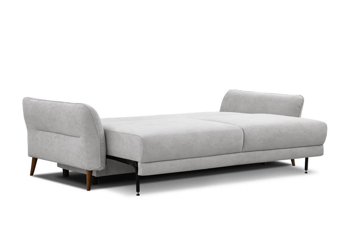SOFA FIGARI 3-Sitzer mit Schlaffunktion, hellgrau - Hellgrau/Braun, Holz/Textil (232/90/107cm) - Wozimo