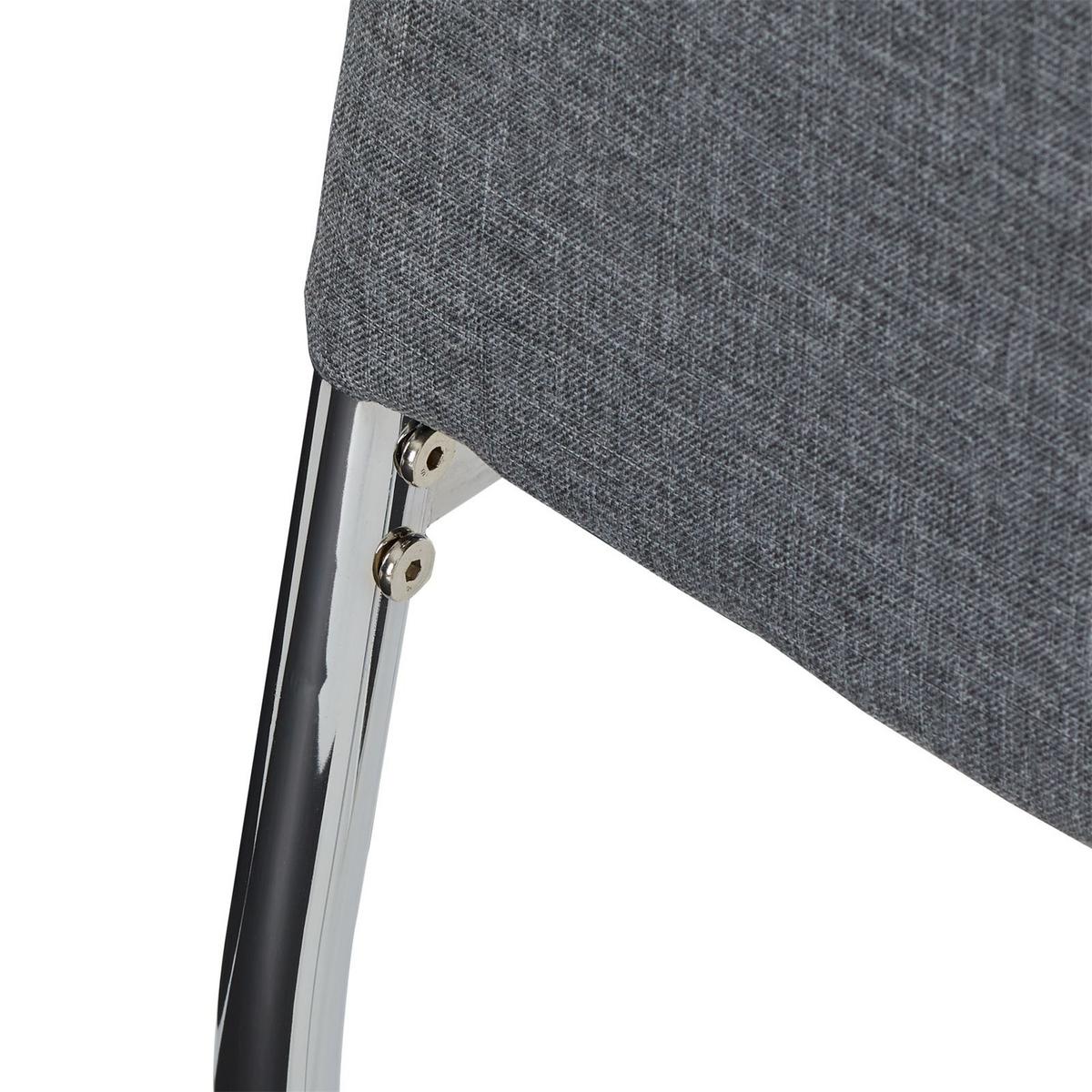 ESSZIMMERSTUHL APOLLO 4ER-SET - Grau, Textil/Metall (44/98/52cm) - IDIMEX
