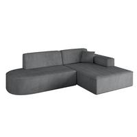 ECKSOFA Ottomane Rechts IREA-L1-v4 - 232x165x77 cm Duneklgrau - Dunkelgrau, Holzwerkstoff/Textil (232/165cm) - ALTDECOR