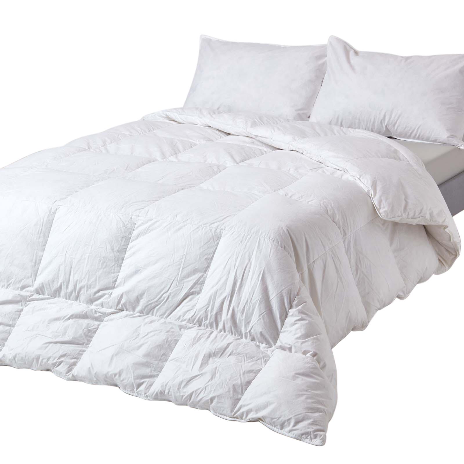 WINTERDECKE 230/220 cm, Entenfedern & Daunen - Weiß, Textil (230/220cm) - Homescapes