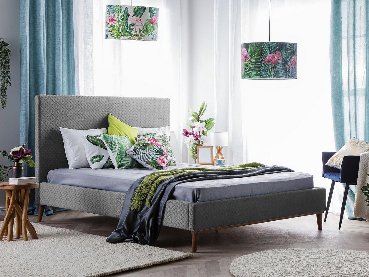 POLSTERBETT 140/200cm Hellgrau Bayonne - Hellgrau, Textil (140/200cm) - Beliani