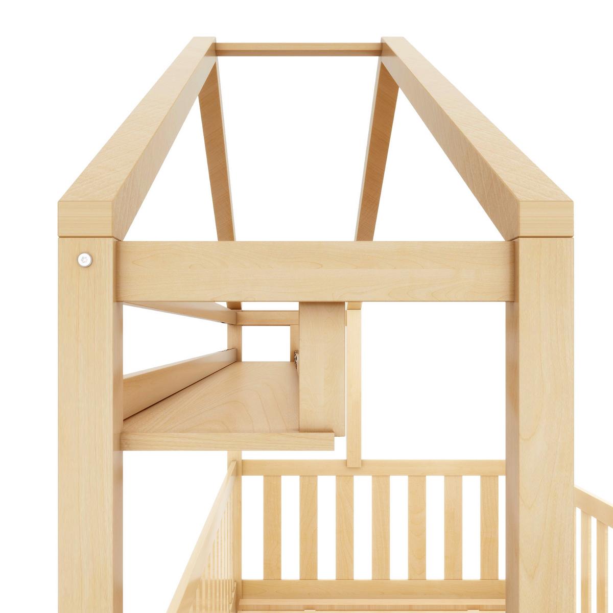KINDERBETT HAUSBETT 90x200 massivholz in natur mit 2 schubladen - Naturfarben, Holz (90/200cm) - Urban Meuble