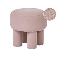 HOCKER Bouclé Beige Canby - Beige, Textil (43/38/43cm) - Beliani
