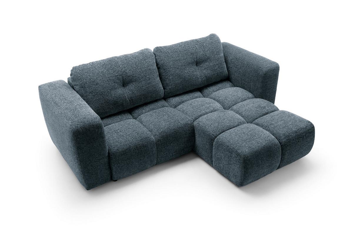 ECKSOFA ARTE 01 Dunkelblau Chenille mit Schlaffunktion - Dunkelblau, Holz (245/177cm) - MASSENO