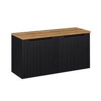 WASCHTISCHUNTERSCHRANK 120cm Riva Schwarz und Holz - Schwarz, Holzwerkstoff (120/57/40cm) - Petits-meubles