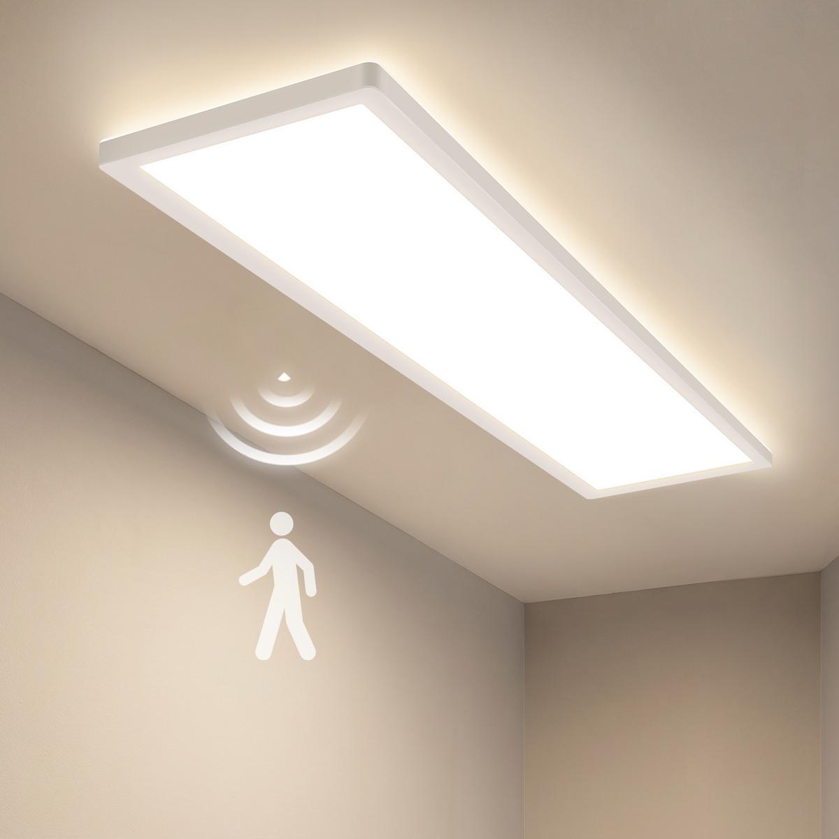 LED DECKENLEUCHTE Helyvith 100/25/5 cm - Weiß, Kunststoff/Metall (100/25/5cm) - ZMH