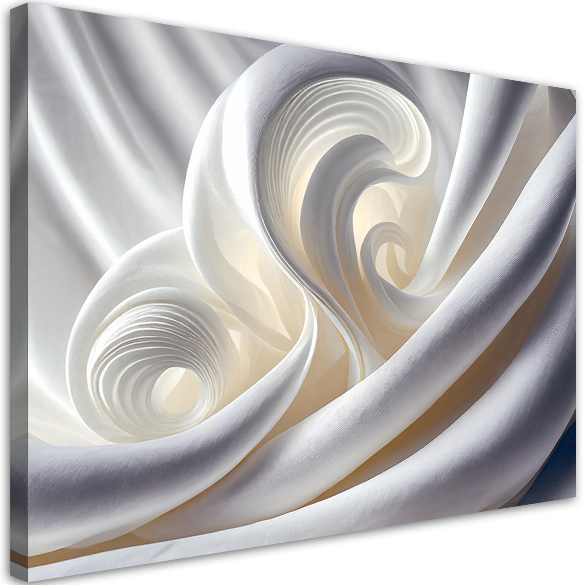 LEINWANDBILD Weiße 3D Abstraktion 60x40cm - Weiß, Textil (60/40cm) - Feeby