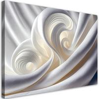 LEINWANDBILD Weiße 3D Abstraktion 60x40cm - Weiß, Textil (60/40cm) - Feeby