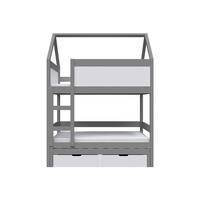 ETAGENBETT TAMI mit Bettkasten 80x160 cm Hellgrau - Hellgrau/Weiß, Holz (80/160cm) - MASSENO