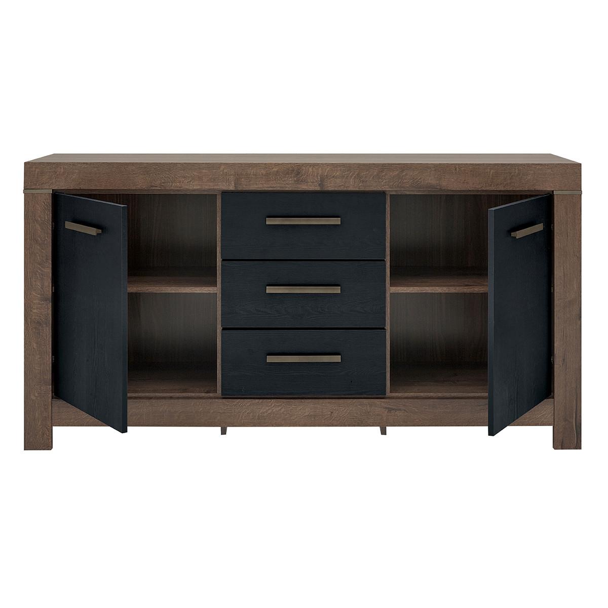 SIDEBOARD Adam Holz und Schwarz - Schwarz, Holzwerkstoff (160/85/45cm) - Petits-meubles