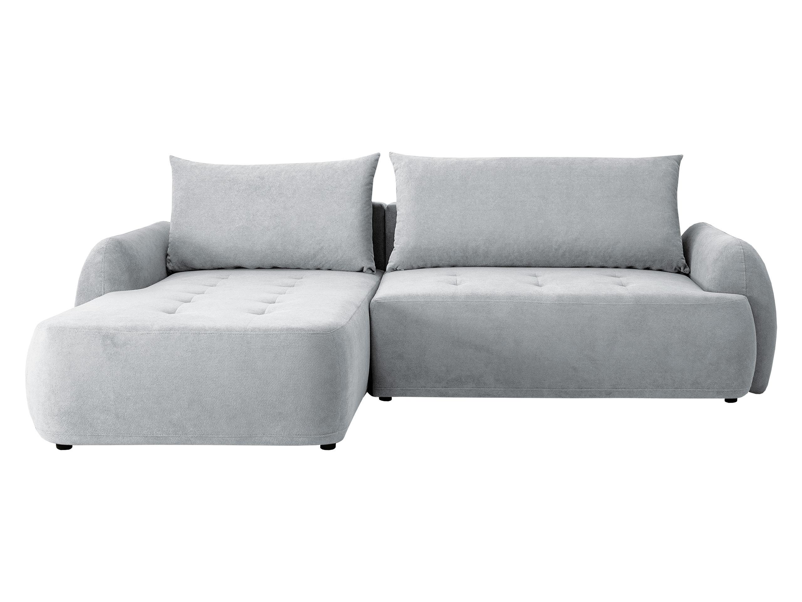 ECKSCHLAFSOFA Bueno II, Seite: Links - Hellgrau/Schwarz, Holz/Textil (280/185cm) - MIRJAN24