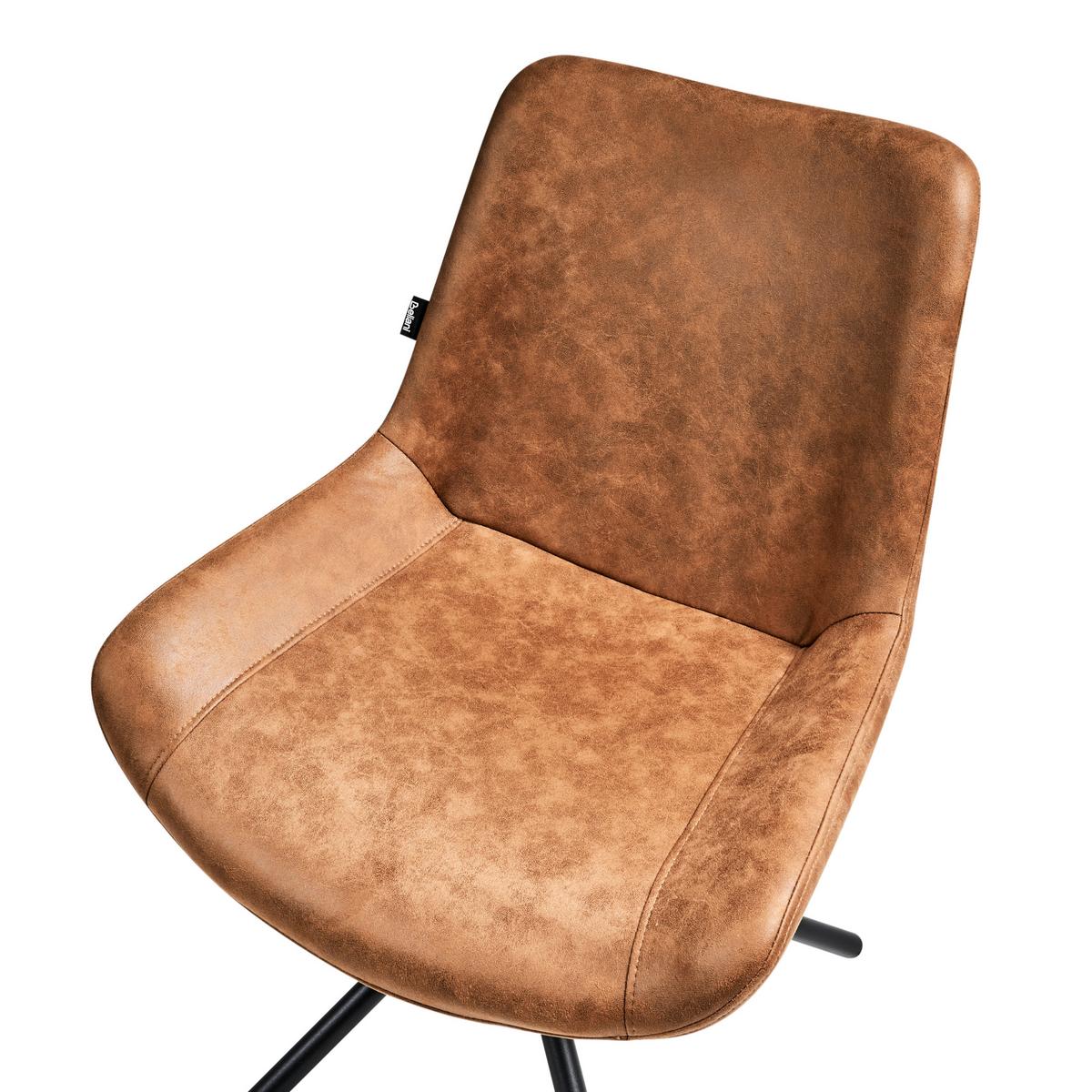 ESSZIMMERSTUHL 2er-Set Kunstwildleder Goldbraun Hailey - Goldfarben, Textil (56/85/56cm) - Beliani