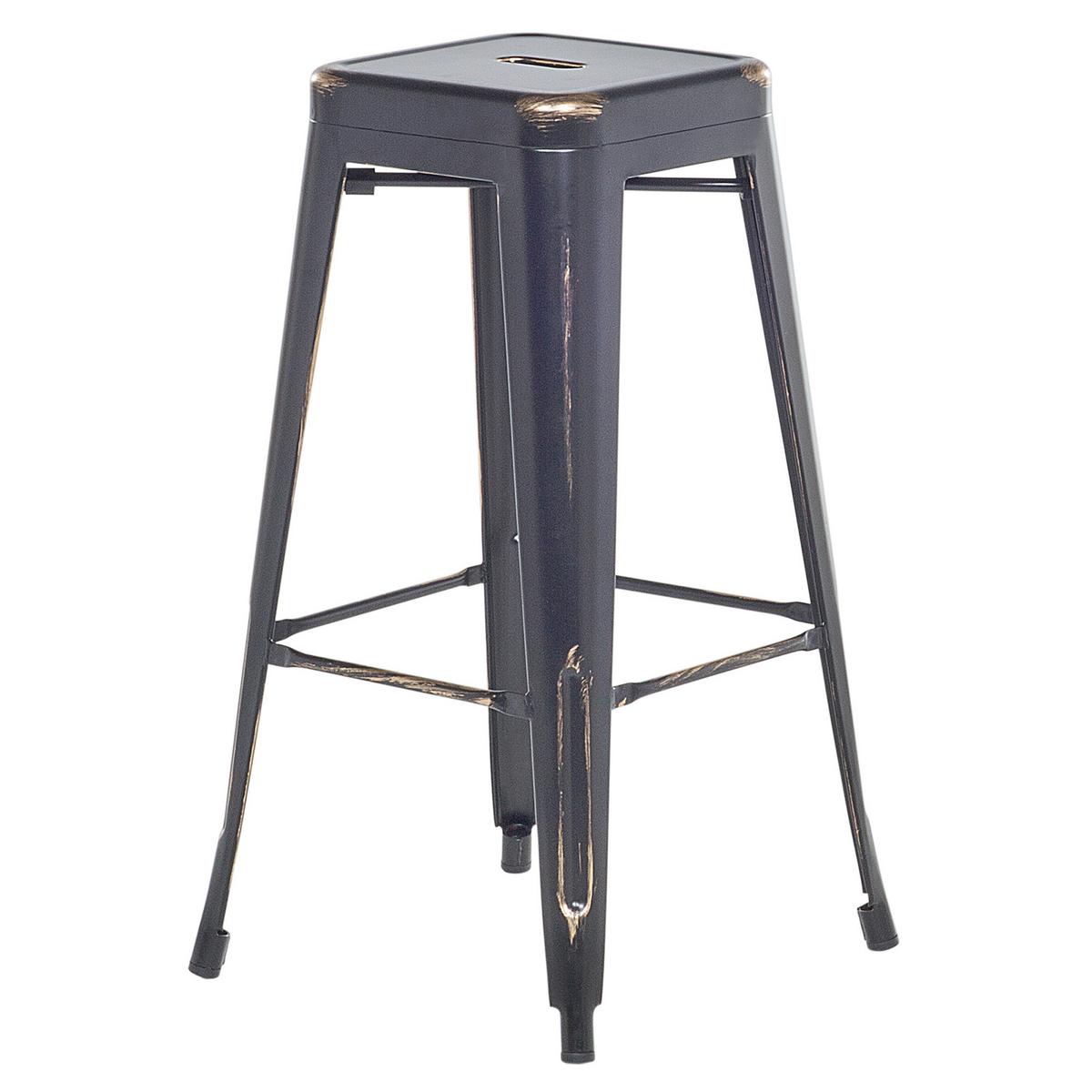 BARHOCKER 2er-Set Metall Schwarz Cabrillo - Schwarz, Metall (30/76/36cm) - Beliani