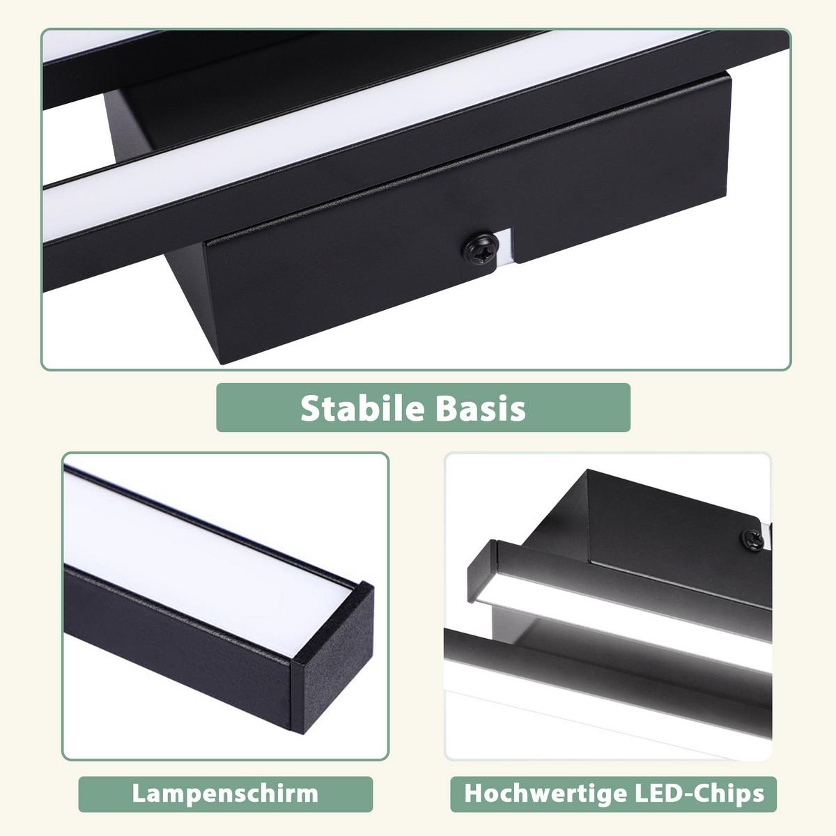 LED DECKENLEUCHTE Orythos 61.5/7/4.8 cm - Schwarz, Kunststoff/Metall (61.5/7/4.8cm) - ZMH