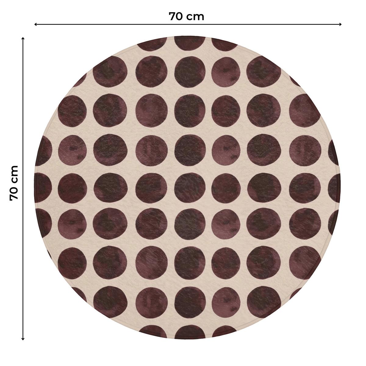 WC-VORLEGER Polka dots - Muster - Braun Toilettenteppich 70x70 cm - Bordeaux, Textil (70/1cm) - OnlyWow