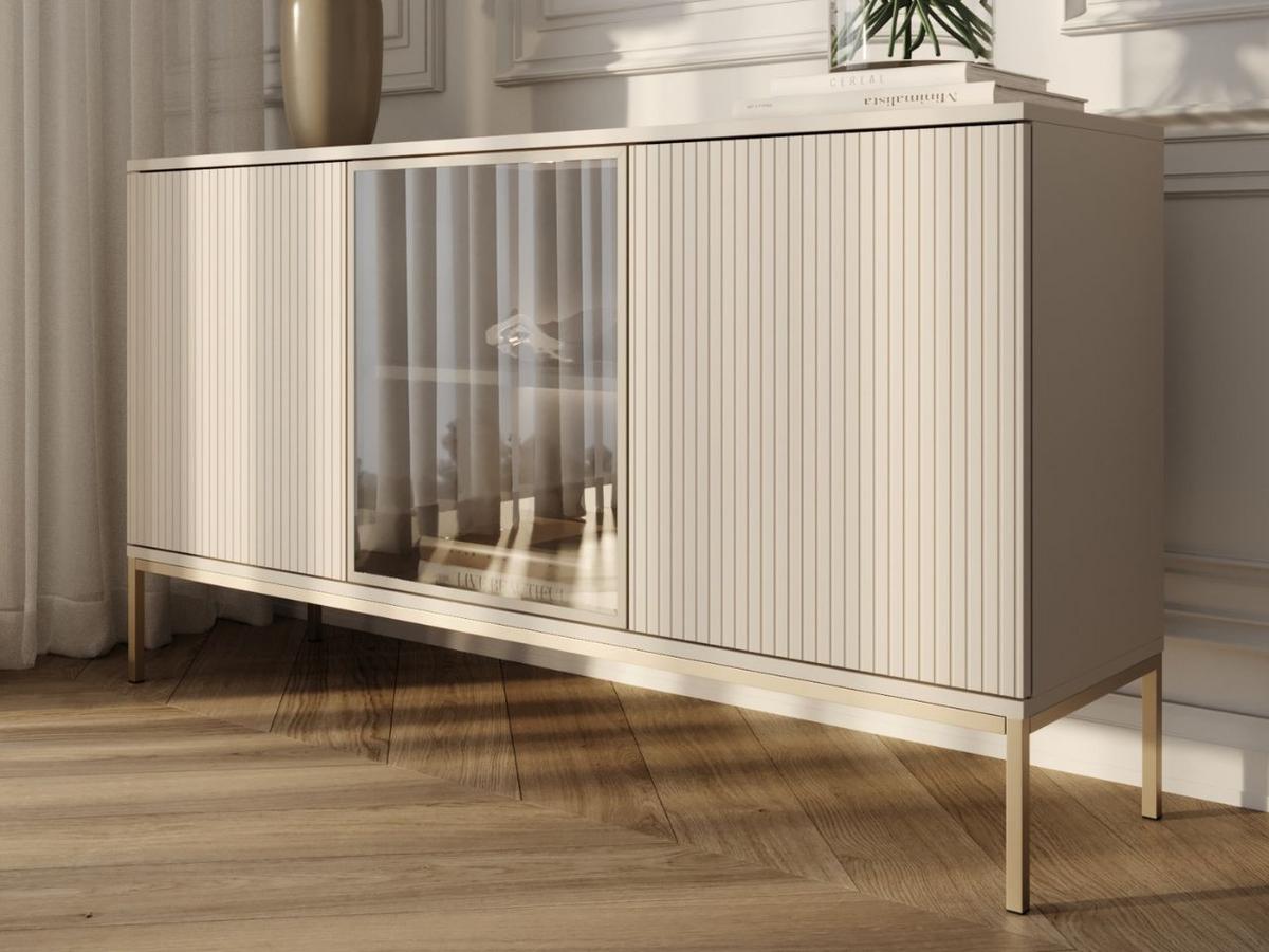 KOMMODE Kaschmir 154/83/39 cm Deo - Kaschmir/Champagner, Glas/Naturmaterialien (154/83/39cm) - Graingold