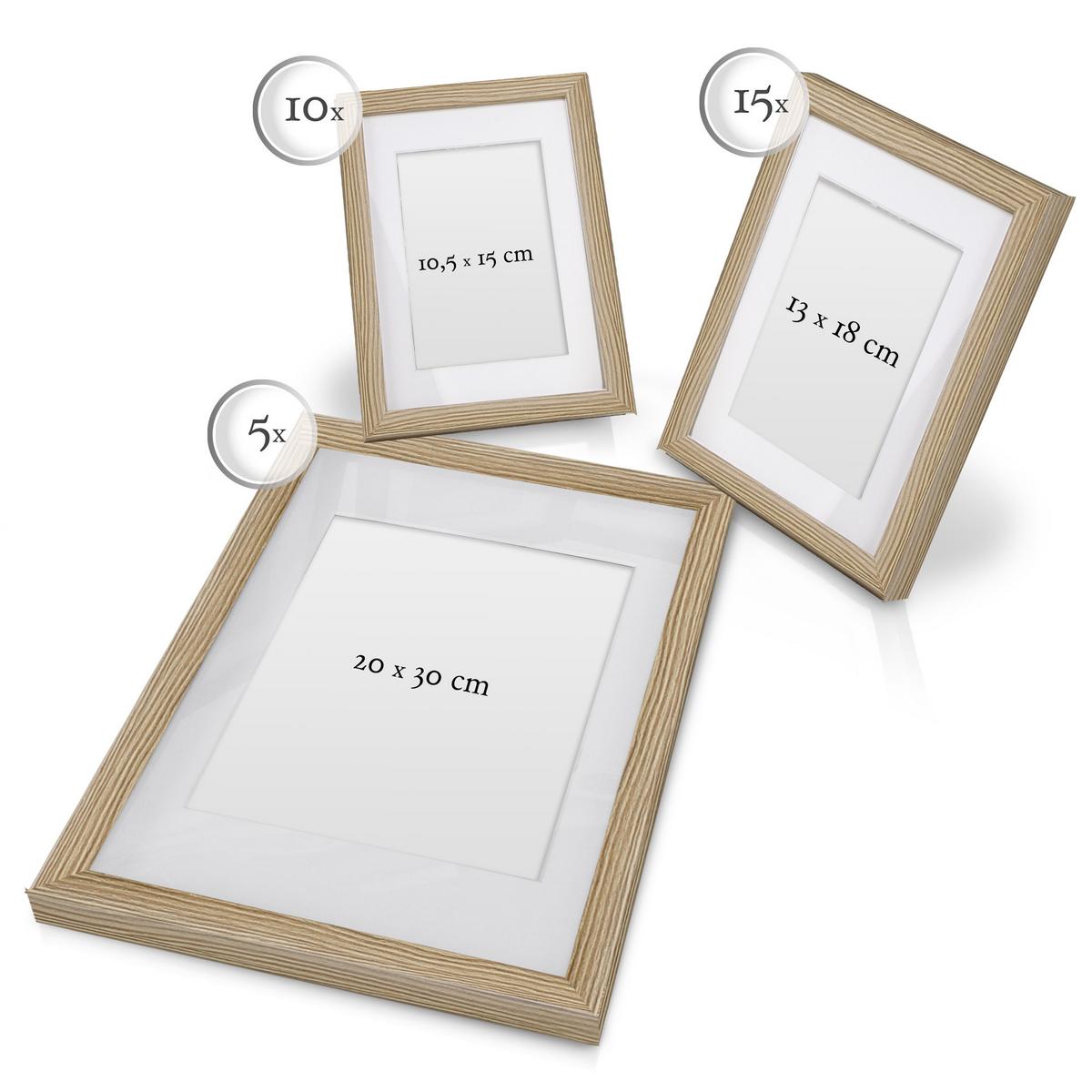 BILDERRAHMEN Emotion MDF Eiche (30tlg) - Eichefarben, Holzwerkstoff (34/2cm) - BoMoe
