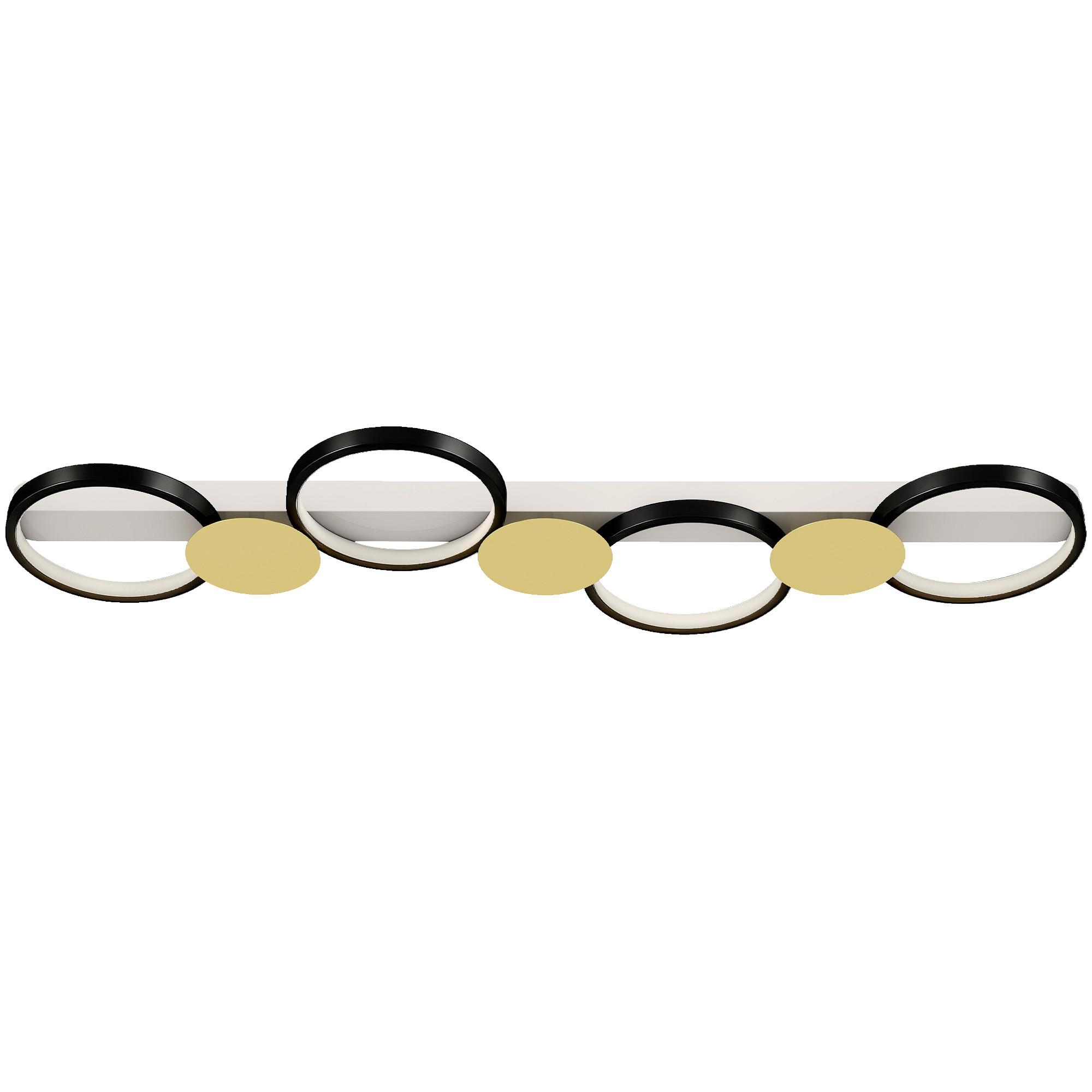 DECKENLAMPE Stahl Silikon Schwarz Goldton - Schwarz, Metall (100/31/7cm) - HOMCOM