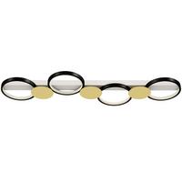 DECKENLAMPE Stahl Silikon Schwarz Goldton - Schwarz, Metall (100/31/7cm) - HOMCOM