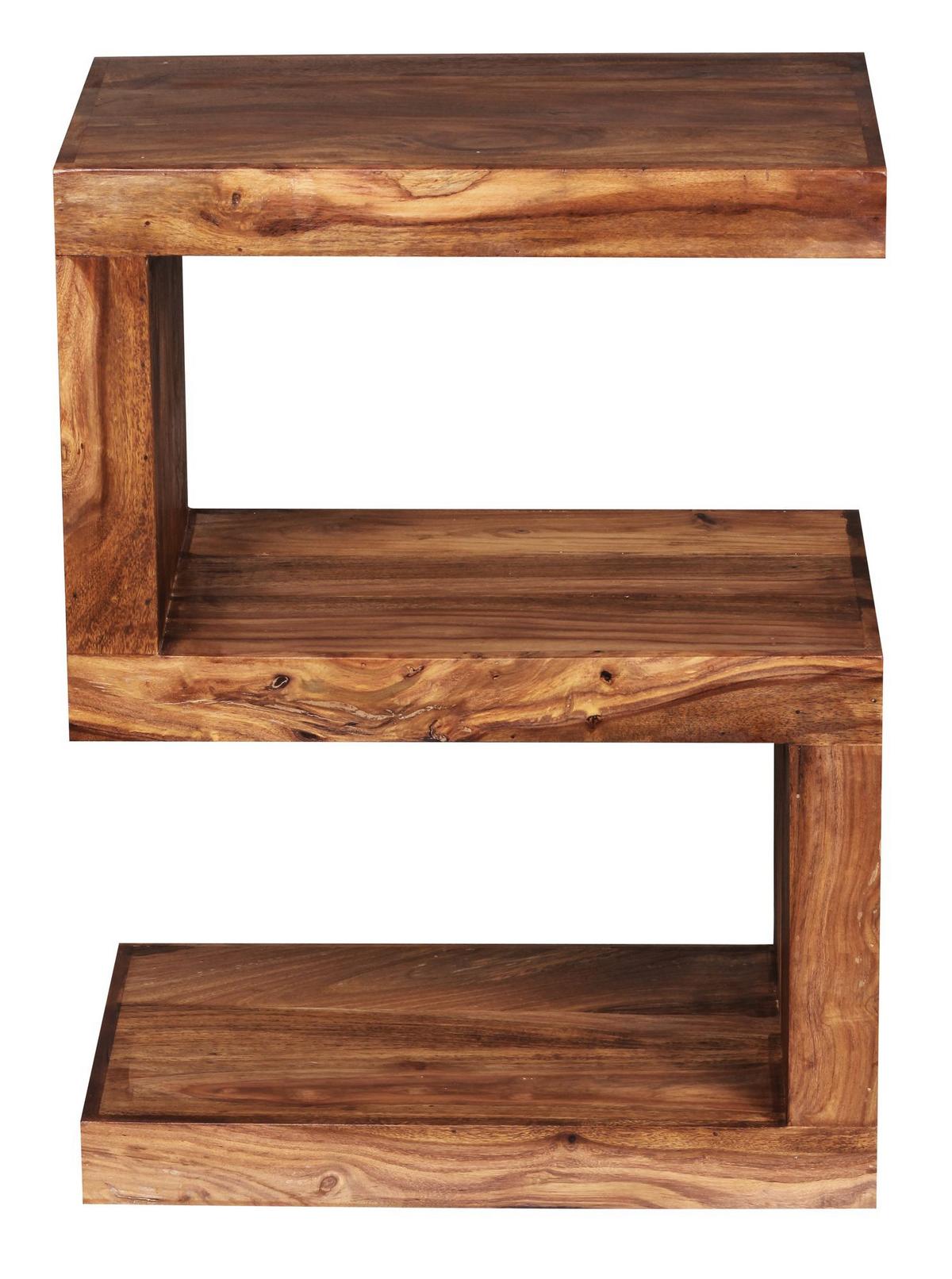 BEISTELLTISCH Massivholz S Cube Landhausstil Design MUMBAI, Dunkelbraun 30x44x60 cm - Dunkelbraun/Braun, Holz (44/30/60cm) - KADIMA DESIGN