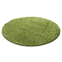HOCHFLORTEPPICH RHEIN, einfarbig, Grün, Ø 200 cm - Grün, Textil (200/200cm) - KADIMA DESIGN