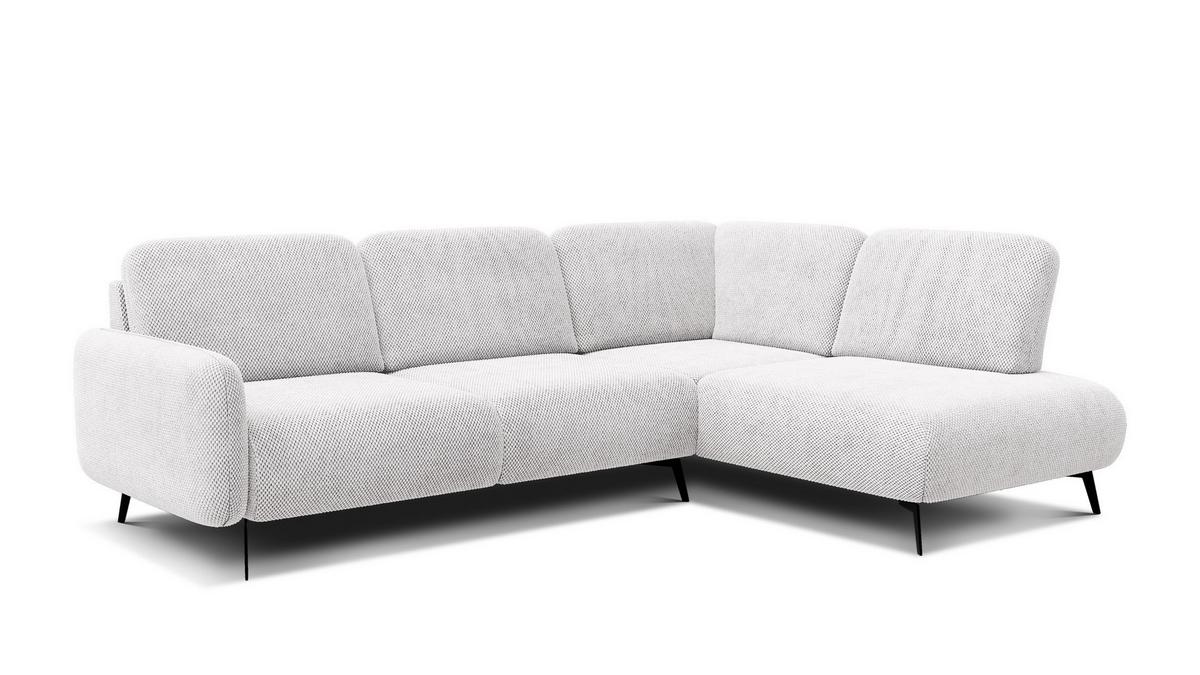 ECKSOFA FEBE 5-Sitzer rechts, creme - Creme/Schwarz, Holz/Textil (271/190cm) - Wozimo