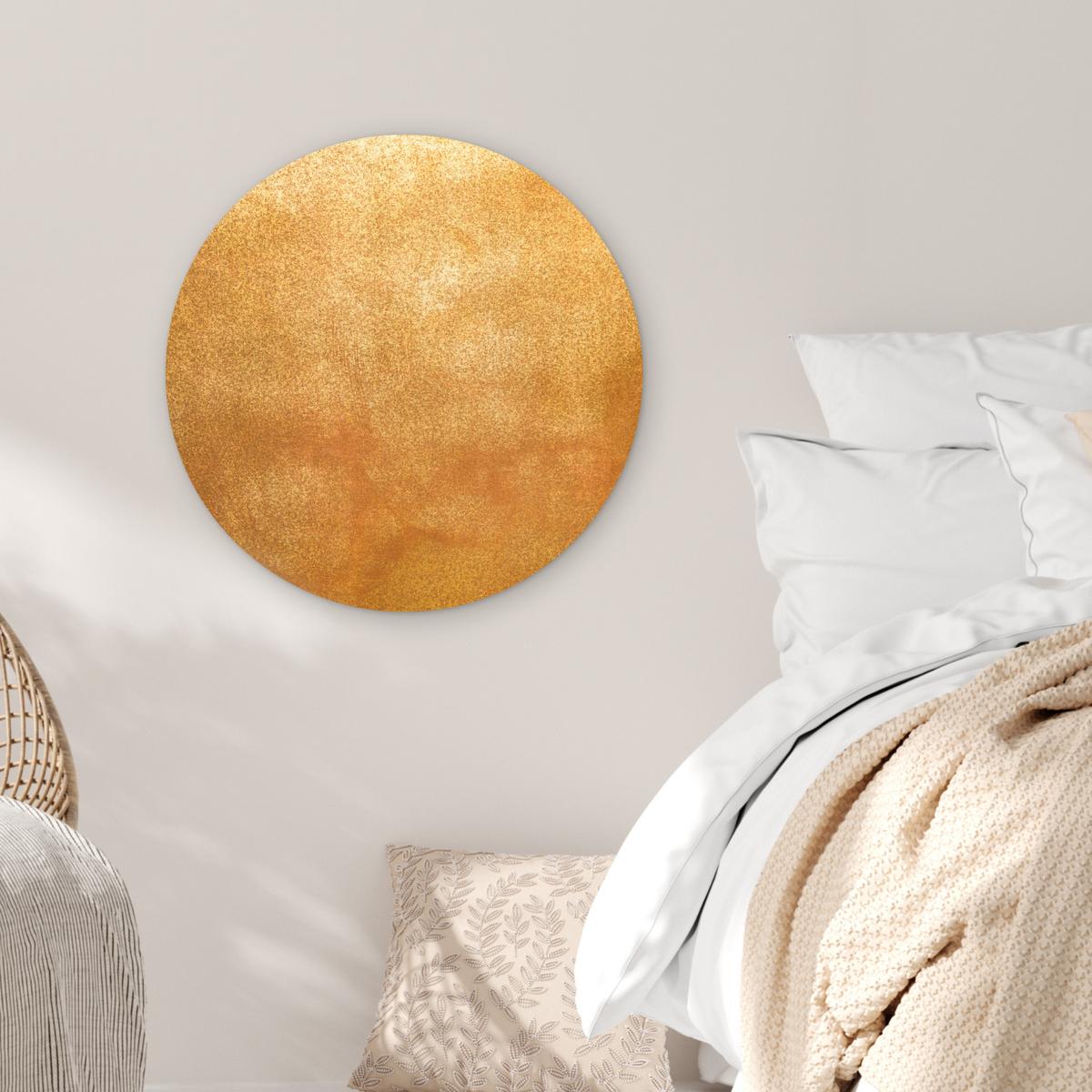 WANDBILD Eisen - Rost - Gold - Metall - Luxus Wanddeko Schlafzimmer 60x60 cm - Goldfarben, Kunststoff (60/60cm) - MuchoWow