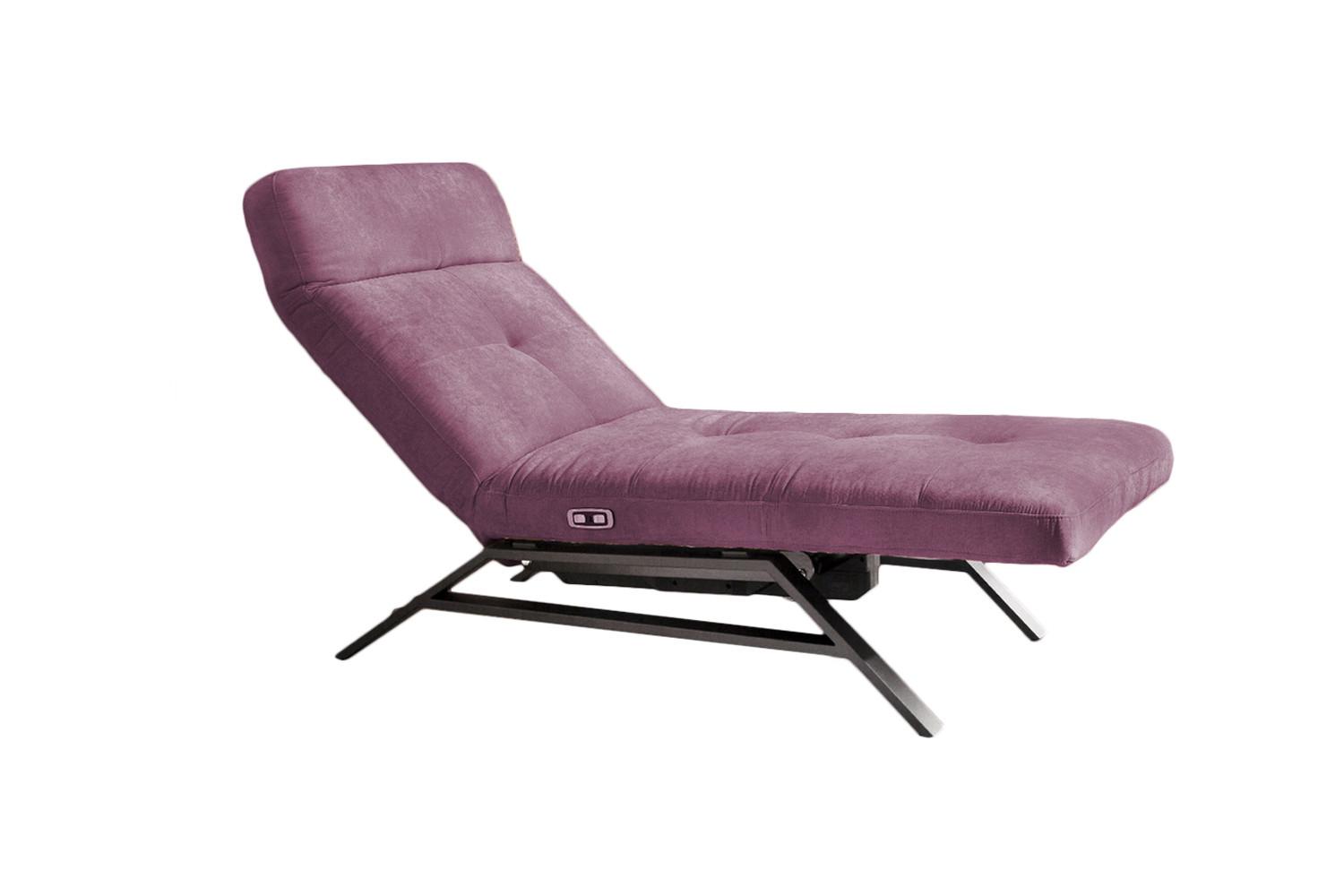 LIEGE MIT MOTORISCHER RELAXFUNKTION AMERIVA Violett Velvet Relaxfunktion - Violett/Silberfarben, Textil (80/110/158cm) - KAWOLA
