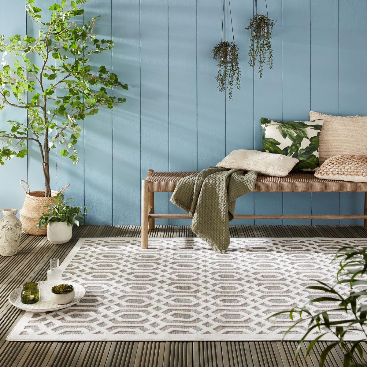 OUTDOORTEPPICH Waschbar STOUR, geometrisch, Grau-Beige, 120 x 170 cm - Beige, Textil (120/170cm) - KADIMA DESIGN