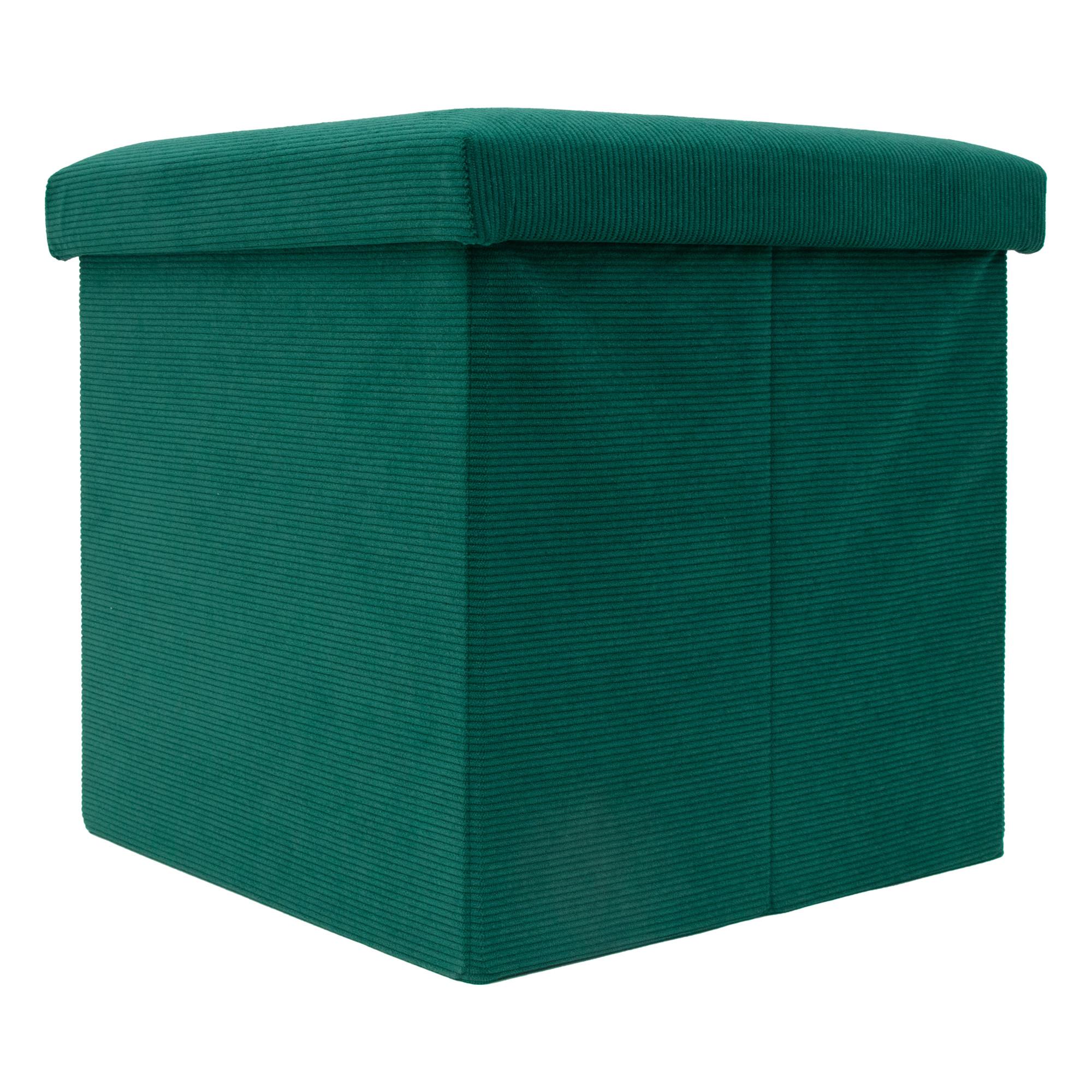 FALTBARER SITZHOCKER - Grün, Textil (38/38/38cm) - Intirilife
