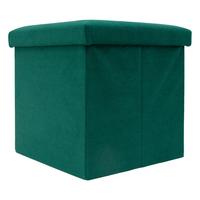 FALTBARER SITZHOCKER - Grün, Textil (38/38/38cm) - Intirilife