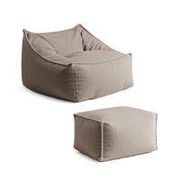 SITZSACK Bouclé Snug mit Hocker - Taupe, Textil (150/75/60cm) - Mokebo